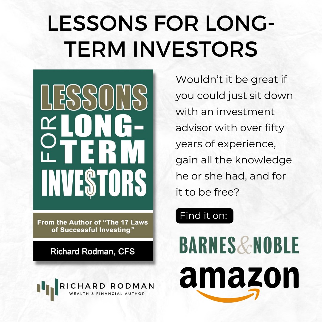 An advertising graphic for Richard Rodman's Lessons for Long-Term Investors